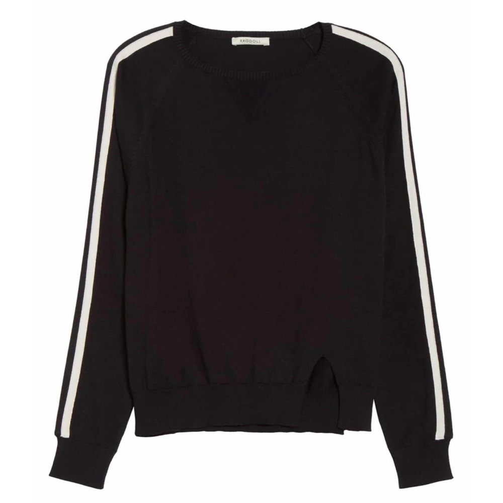 NWT Ragdoll Black Stripe Lounge Sweatshirt - Picture 4 of 13